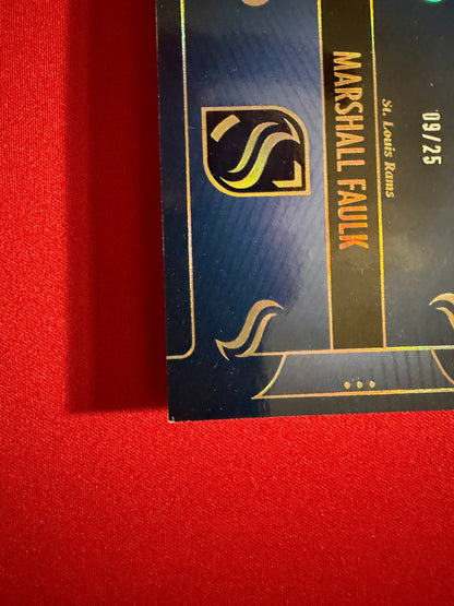 Marshall Faulk 2025 Panini Silhouette Jumbo Patch Auto Nike Swoosh Booklet /25
