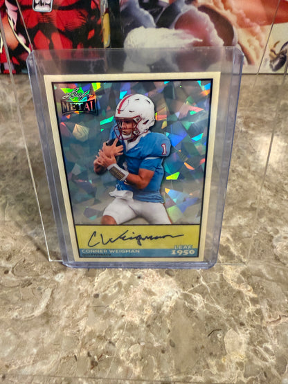 2026 Leaf Metal Football Conner Weigman 1950 AUTO Silver Crystal 1/1