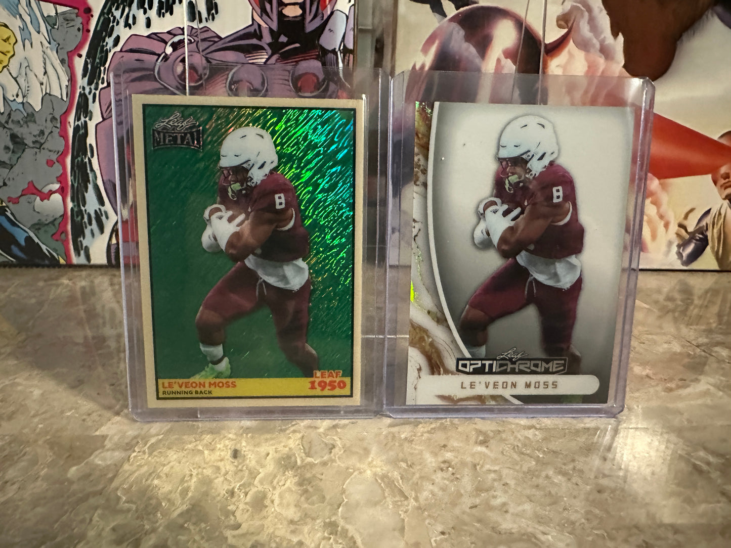 2026 Leaf Optichrome Le'Veon Moss White Prismatic 1/1 & Metal Green Shimmer /3 Lot