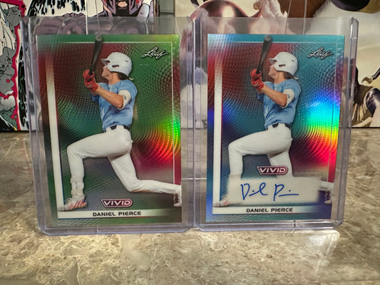 Daniel Pierce 2026 Leaf Vivid Baseball Two-Card Premium Retail Lot