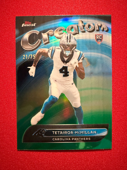 2025 Topps Finest Football Creators Tetairoa McMillan /75 CR-5