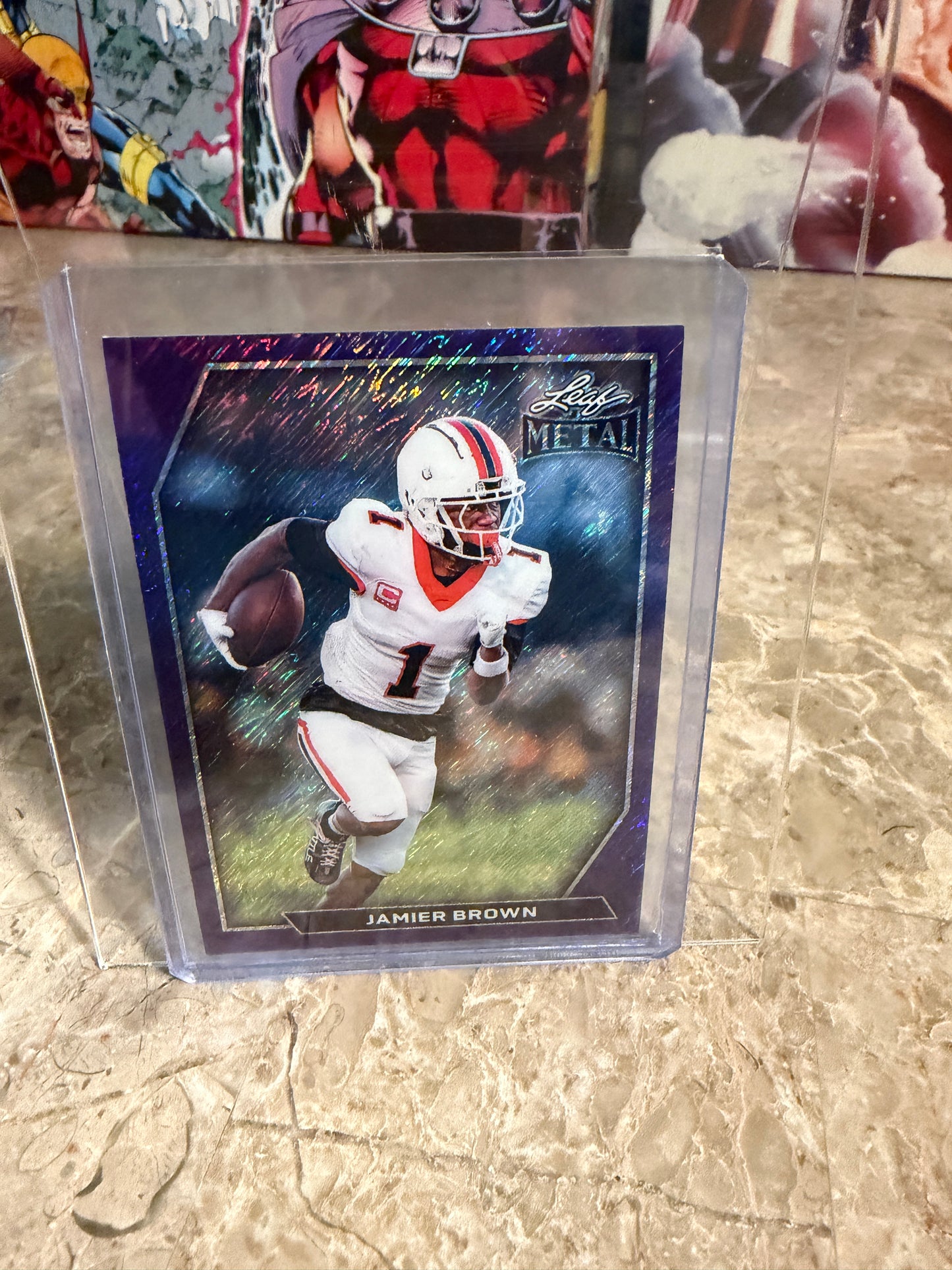 Jamier Brown 2026 Leaf Metal Auto Red OSU Color Match 2-Card Lot