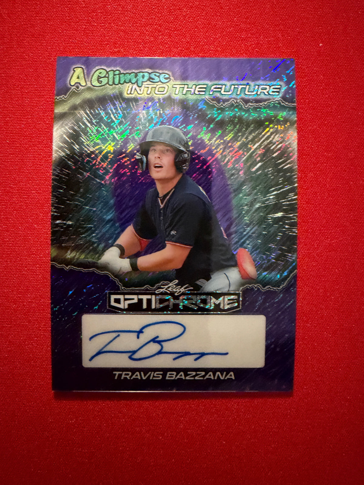 Travis Bazzana 2025 Leaf Optichrome Glimpse Into Future Auto 5/5 Bookend