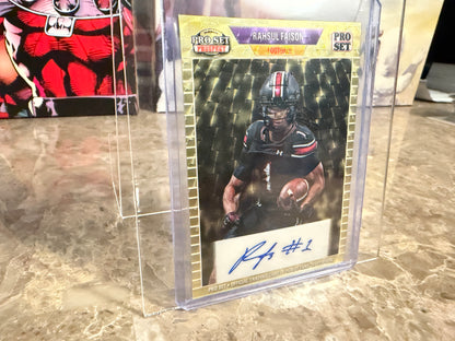 Rahsul Faison 2026 Leaf Pro Set Metal 1989 Auto Gold Super Prismatic 1/1
