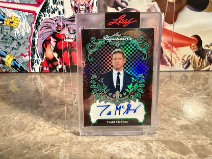 Todd McShay 2026 Leaf Signature Series Sports Base Auto Green Prismatic 1/1