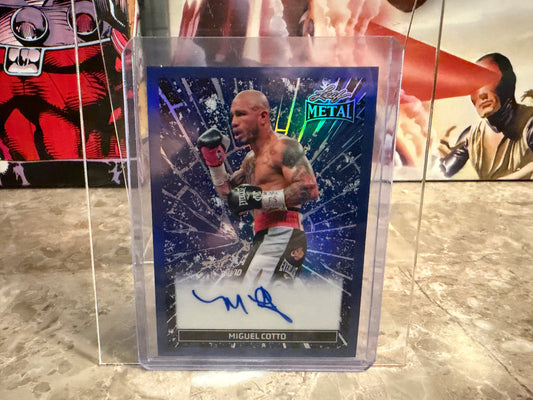 Miguel Cotto 2026 Leaf Metal Ring Kings Breaking Through Auto Blue 6/6 Bookend