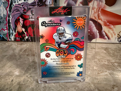 Emmitt Smith 2026 Leaf Signature Series 60s Auto Red Flood Super Prismatic 1/1