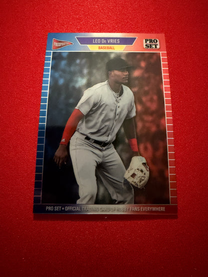 Leo De Vries 2026 Leaf Pro Set Metal Baseball 1989 RWB /6
