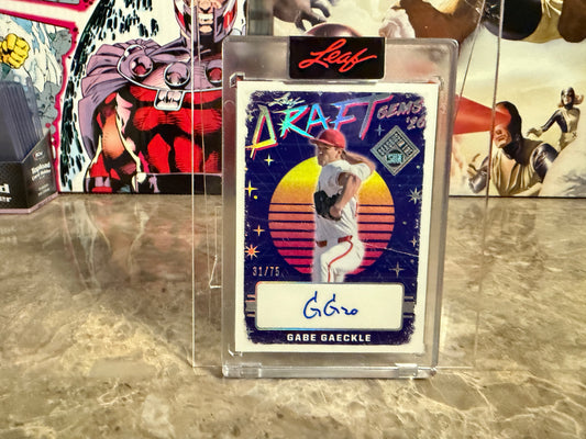 Gabe Gaeckle 2026 Leaf Seasons In the Sun Baseball Draft Gems ‘26 /75