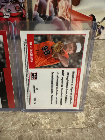 2026 Leaf Pro Set Baseball Nestor German Two-Card Prospect Lot