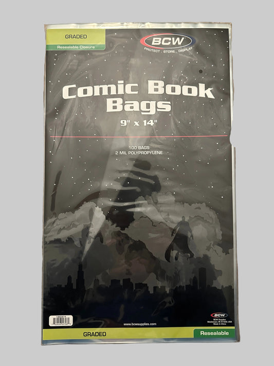 BCW Graded Comic Book Bags (100 Bags Sealed)