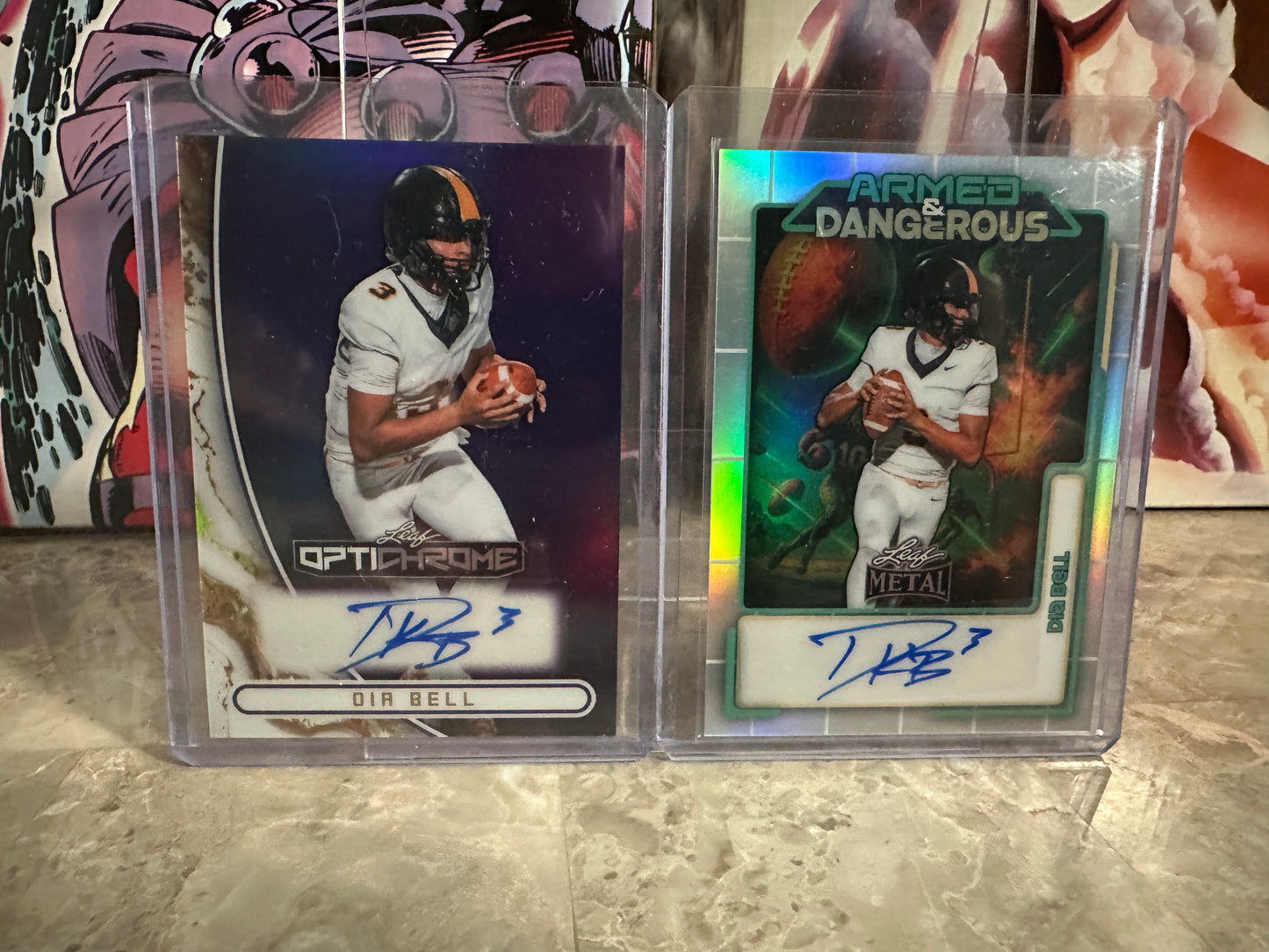 Dia Bell 2026 Leaf Optichrome Purple AUTO /7 & Leaf Metal Silver /12 Texas QB Lot