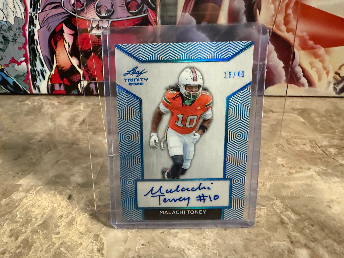 Malachi Toney 2026 Leaf Trinity Football Base Auto Platinum /40