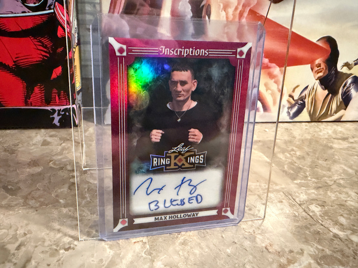 Max Holloway 2026 Leaf Metal Ring Kings Metal Inscriptions Auto Pink /6