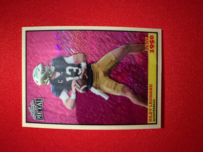 2026 Leaf Metal Football Riley Leonard 1950 Pink Shimmer 6/6 Bookend