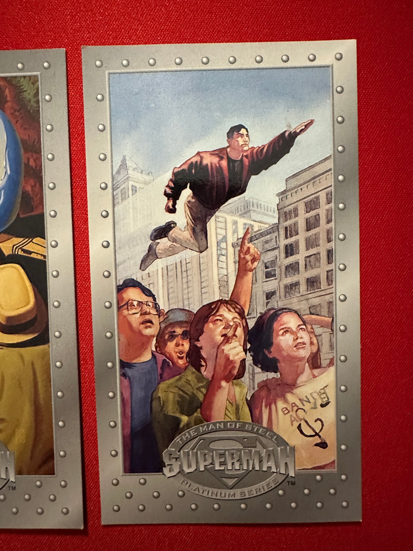 1994 Skybox DC Superman Platinum Series FG1/S4 Forged in Gold/Spectral-Etch