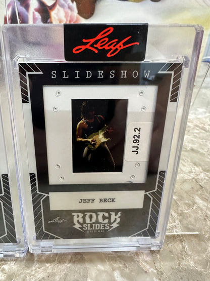 2026 Leaf Slideshow JEFF BECK Rock Slides 2-Card Lot Action Close-Up 35mm PROMO