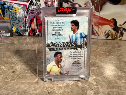 Pele Diego Maradona 2026 Leaf Art of Sport Canvas Combos Dual Patch /12
