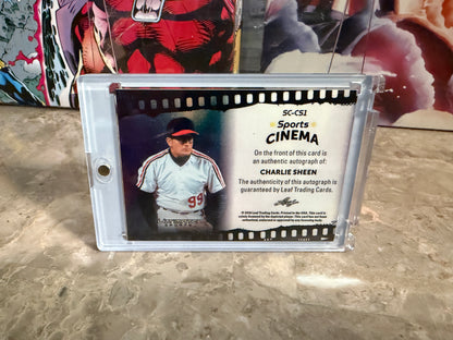Charlie Sheen 2026 Leaf Ultimate Sports Cinema Auto 3/3 Bookend Major League