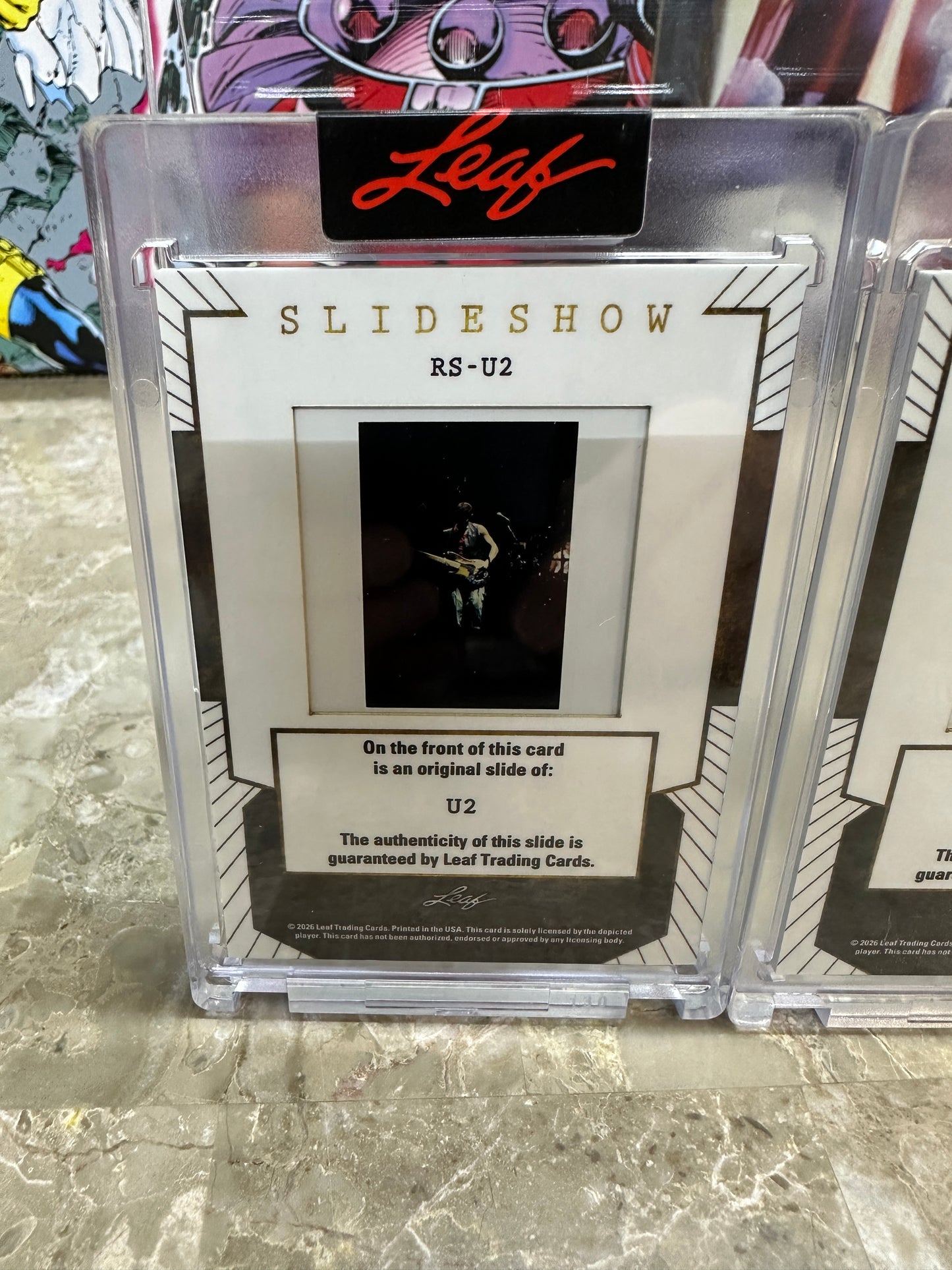 2026 Leaf Slideshow U2 Metal /25 BONO Cowboy Hat + The Edge + Adam Clayton LOT