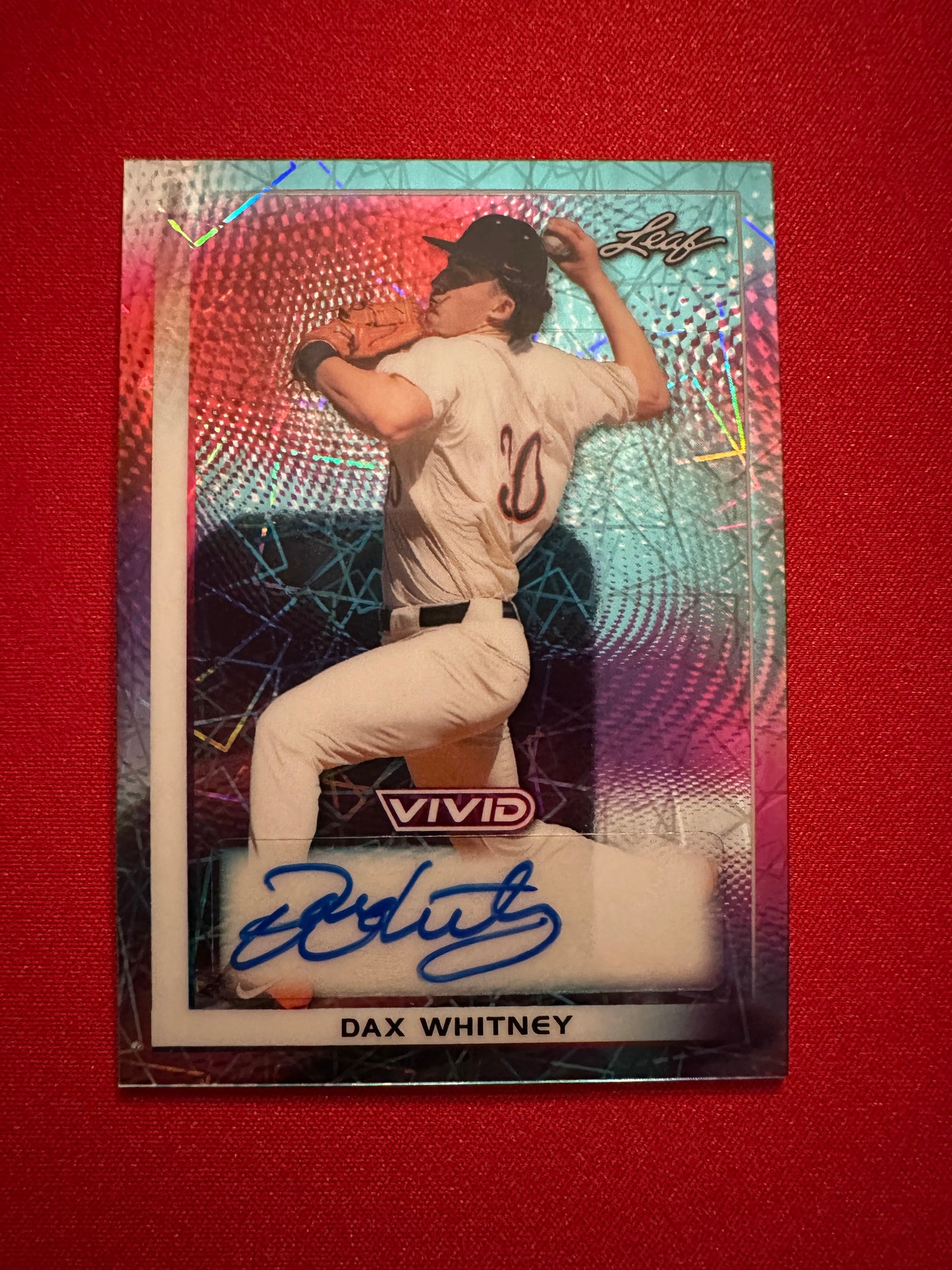 Dax Whitney 2026 Leaf Vivid Teal Laser AUTO /35 Oregon State NCAA Ace