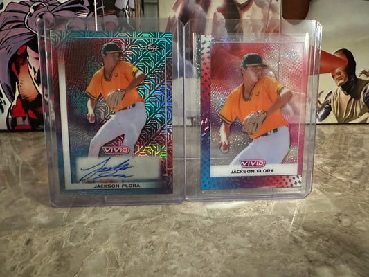 2026 Leaf Vivid Jackson Flora LOT Auto /35 Techno + 1/1 Clear Acetate UCSB