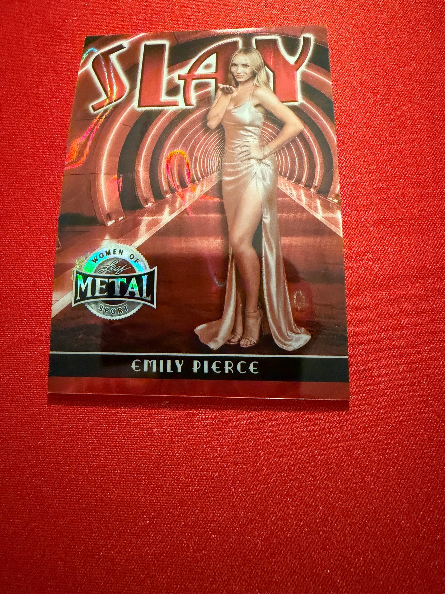 Emily Pierce 2026 Leaf Metal Women Of Sport Slay Red Lava 1/1