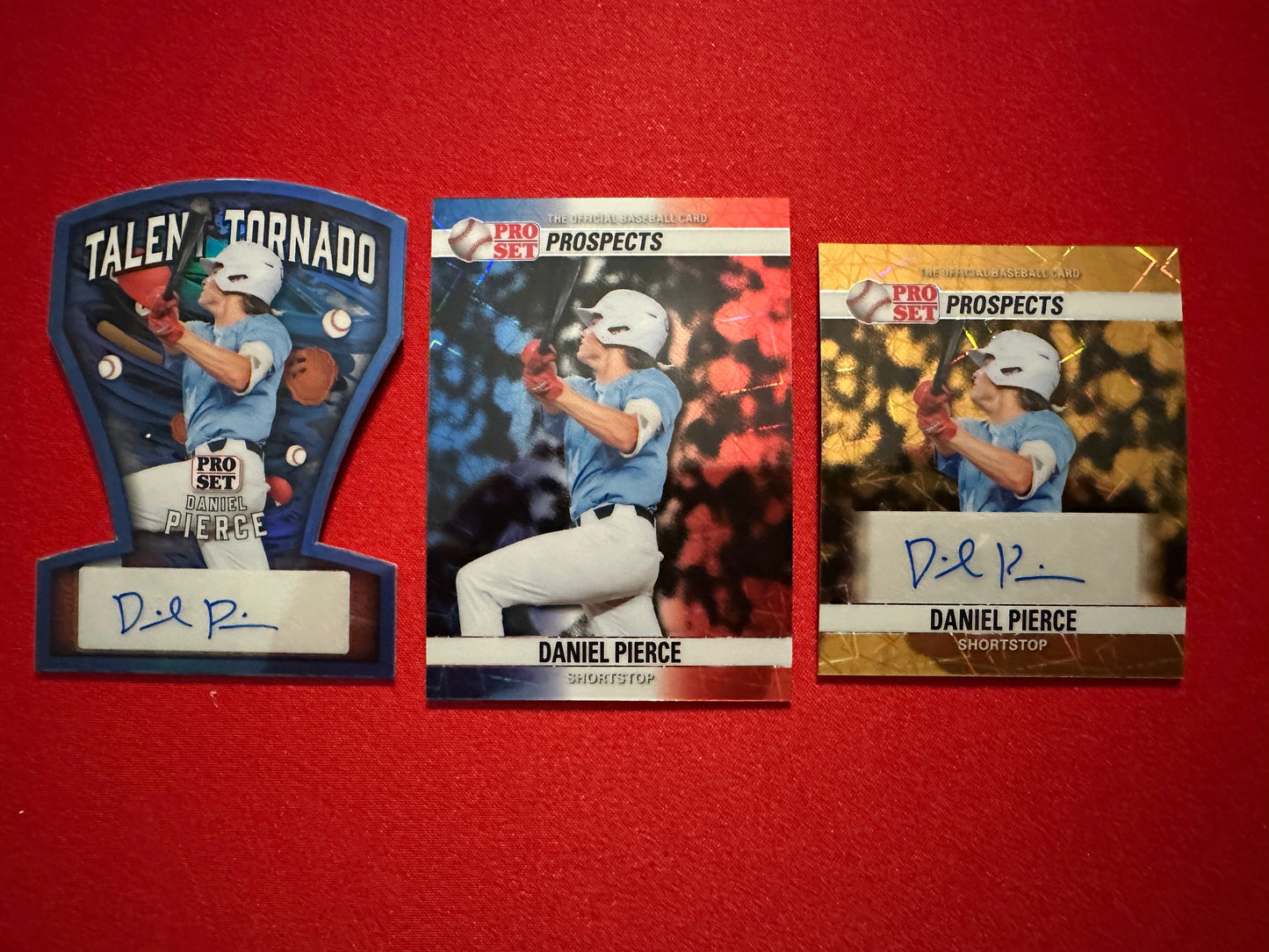 Daniel Pierce 2026 Pro Set Metal 1/1 Gold AUTO, /5 & /6 RWB Lazer Lot - Rays