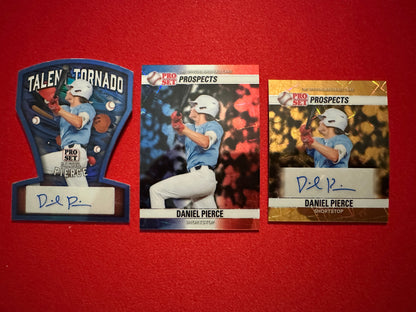 Daniel Pierce 2026 Pro Set Metal 1/1 Gold AUTO, /5 & /6 RWB Lazer Lot - Rays