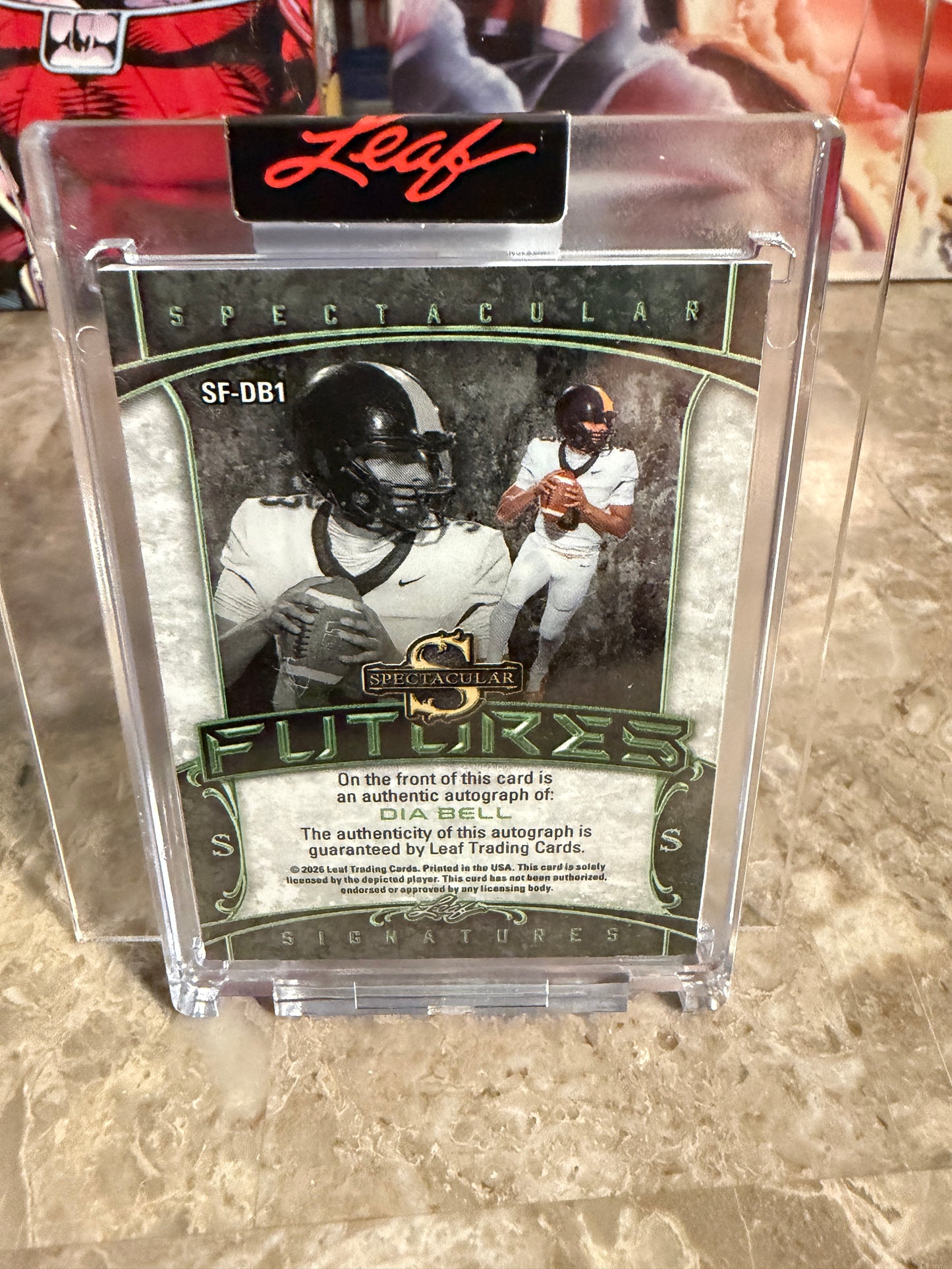 2026 Leaf Spectacular Football Futures Dia Bell Rainbow /3 Auto