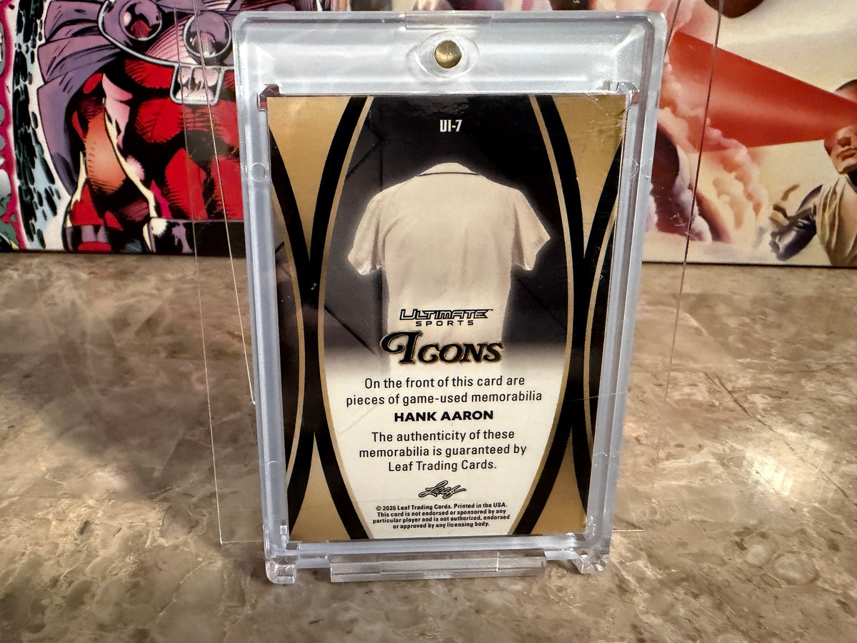 Hank Aaron 2026 Leaf Ultimate Sports Icons Game-Used 2-Patch Memorabilia /6