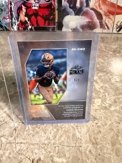 2026 Leaf Metal Football Khalil Wilkins Base Auto Gold Prismatic 1/1