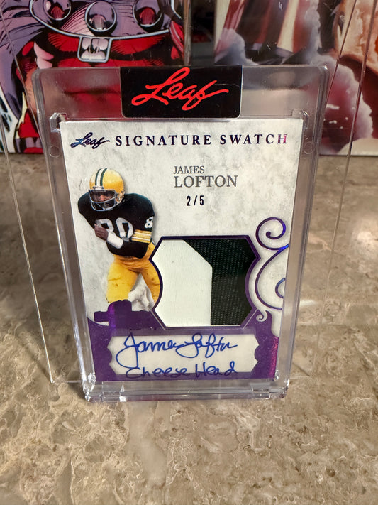 2026 Leaf Spectacular Football James Lofton Auto Inscription Jersey Number Patch