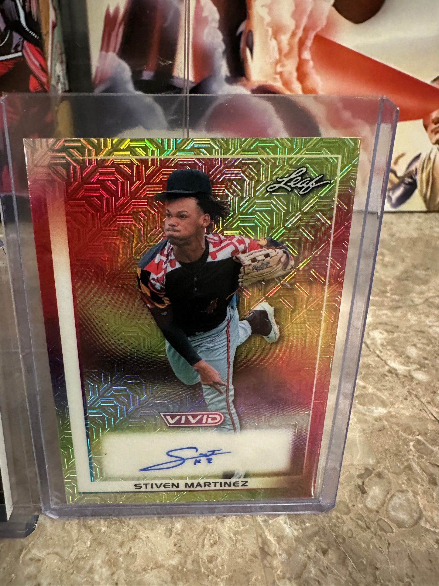Stiven Martinez 2026 Leaf Vivid Patch AUTO /10 & 1/1 Yellow Techno Foil LOT