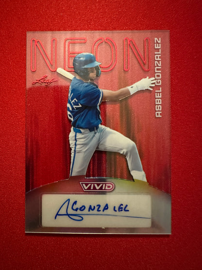 Asbel Gonzalez 2026 Leaf Vivid Neon Clear Auto 6/9 Royals Speed Prospect