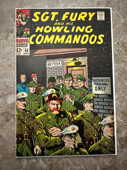 Sgt Fury #60 FN- 5.5 (Marvel Comics 1968) - Higher Grade with tanning