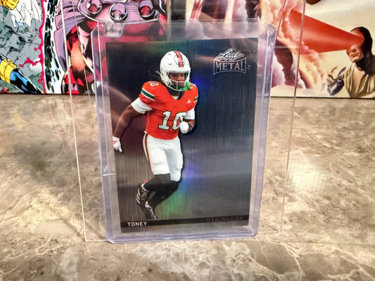 Malachi Toney 2026 Leaf Metal Football Silver Prismatic Stainless 1/12