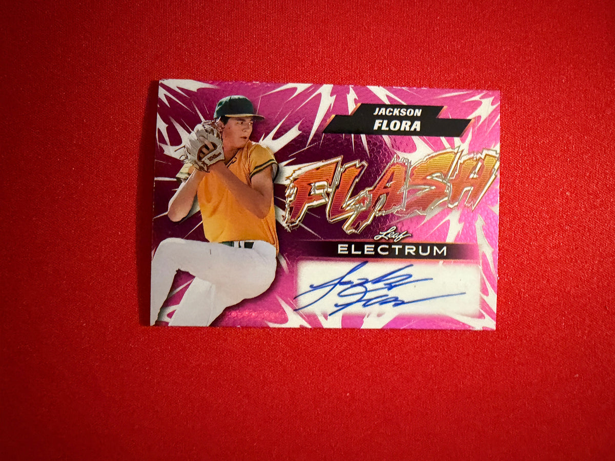 Jackson Flora 2026 Leaf Electrum Baseball Flash Auto Pink 1/4 Bookend