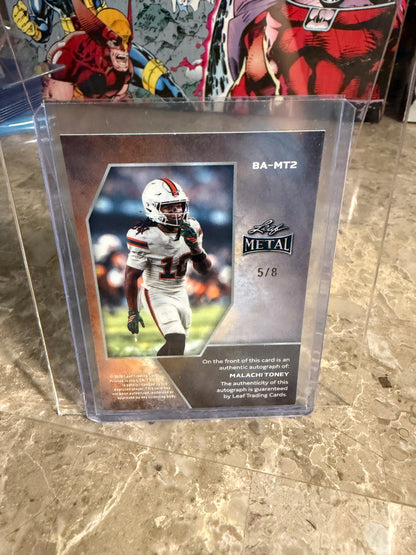Malachi Toney 2026 Leaf Metal Football Platinum Shimmer Auto /8