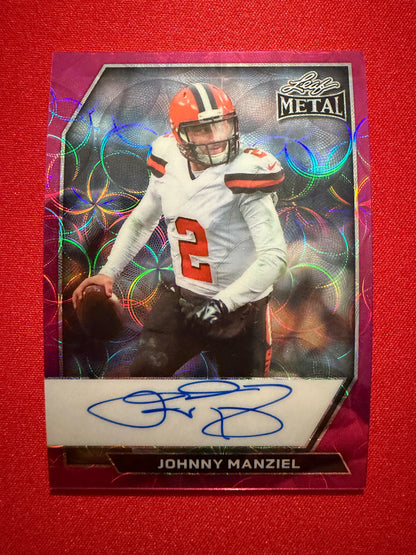 2026 Leaf Metal Johnny Manziel Auto Kaleidoscope Armed & Dangerous Pink Lot