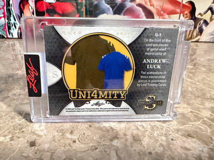 2026 Leaf Spectacular Football Andrew Luck Uni4mity Game-Used Quad-Patch /8