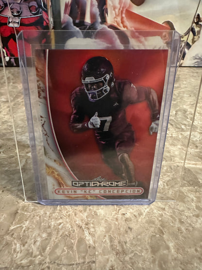 Kevin "KC" Concepcion 2026 Leaf Optichrome Football Red Prismatic 1/1 Non-Auto