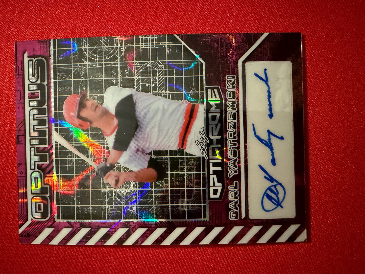 Carl Yastrzemski 2025 Leaf Optichrome Tempest Auto 2-Card Lot