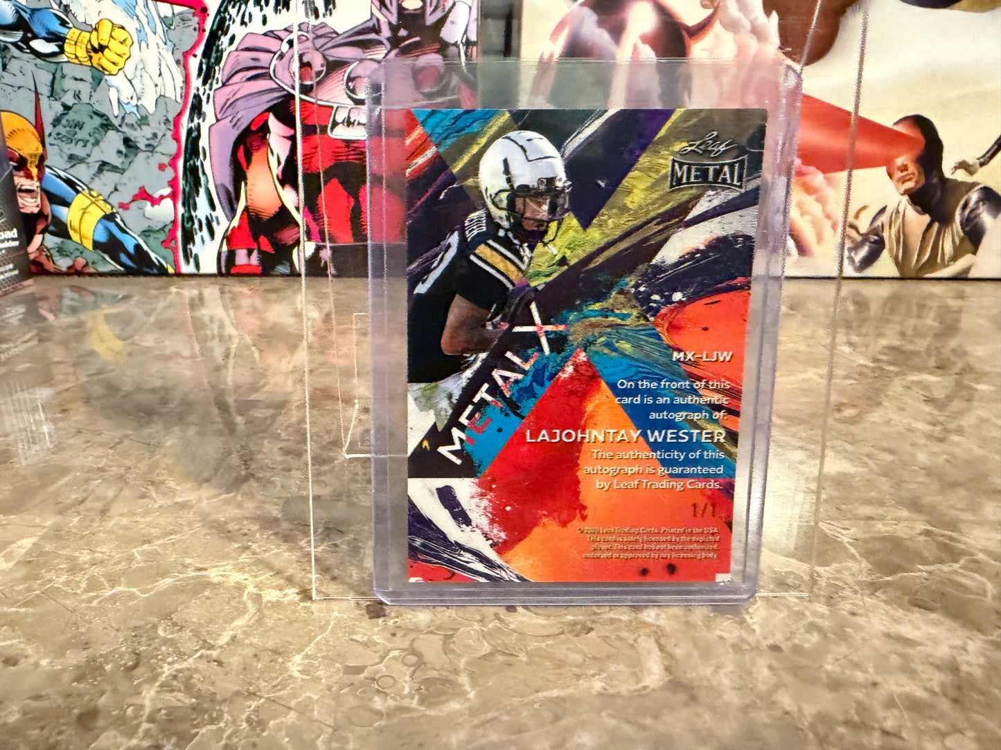 LaJohntay Wester 2026 Leaf Metal Football Metal X Pink Prismatic 1/1