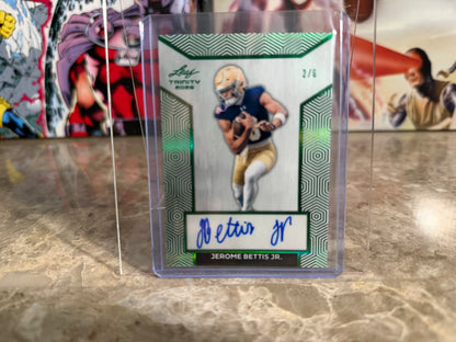 2026 Leaf Trinity Football Jerome Bettis Jr. Base Green Auto /6