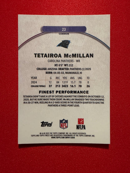 2025 Topps Finest Football Tetairoa McMillan Common Purple /250 #23