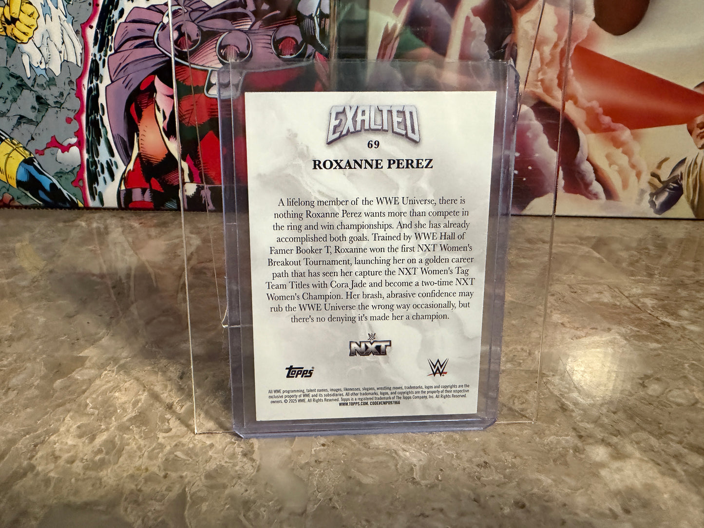 Roxanne Perez 2026 Topps Exalted WWE Exalted Base Aqua /99 #69