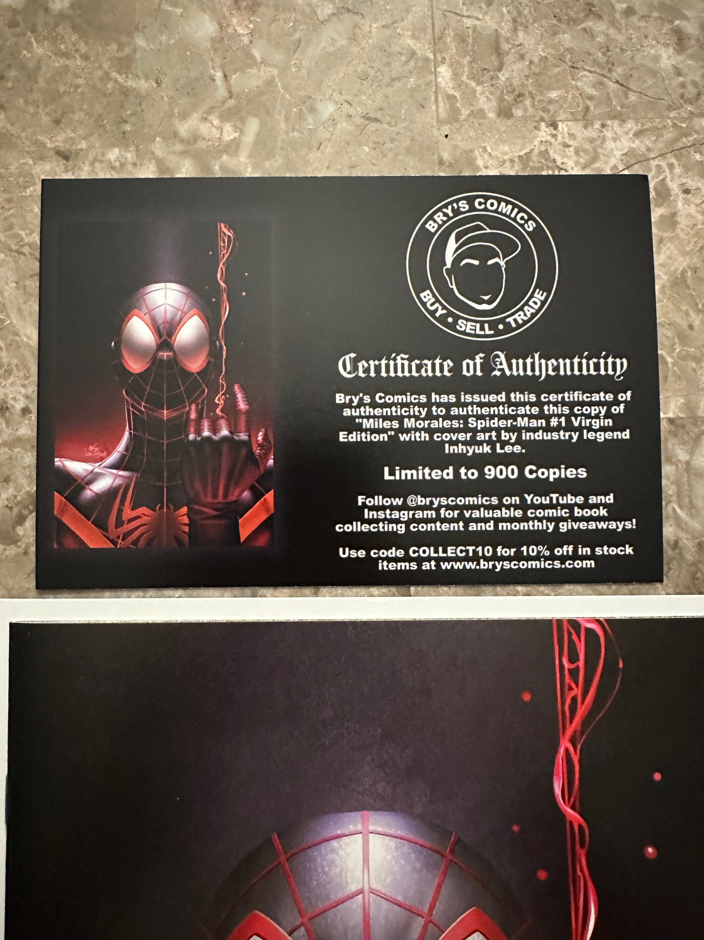 Miles Morales: Spider-Man #1 NM+ 9.6 Bry's Comics (2023 Marvel) - with COA