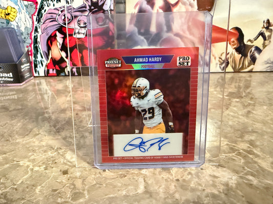 Ahmad Hardy 2026 Leaf Pro Set Metal Football 1989 Mini Auto Red 1/1
