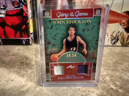 John Stockton 2025 Leaf Glory of the Game Let the Record Show Dual Game-Used /35